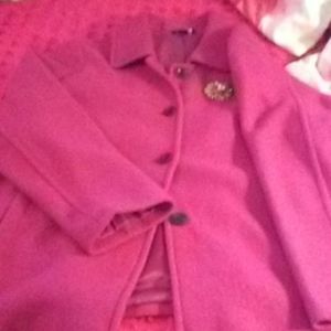 Fushia Lands End Wool coat sz 20 W